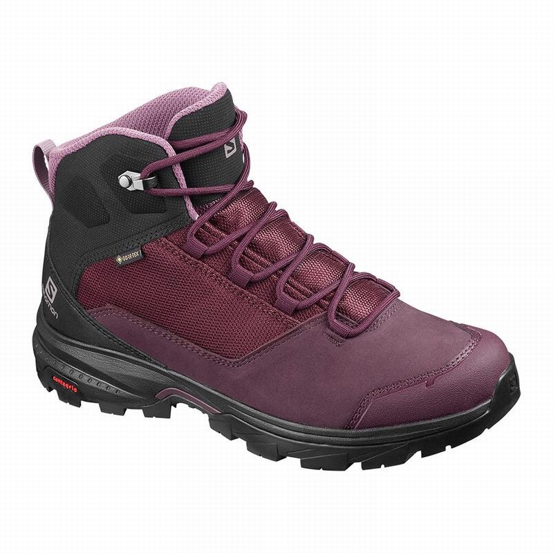 SALOMON OUTWARD GORE-TEX Philippines - Women's Hiking Boots - Burgundy/Black | 280617-KSV